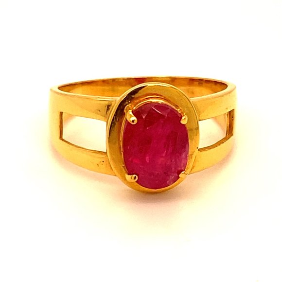 GIA Certified Ruby 2.66ct Solid 21K Gold Ring - Picture 1 of 9
